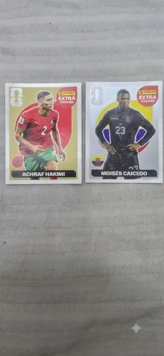 Figurinhas Extras Legends Copa Panini - Hakimi Ouro e Caicedo Prata