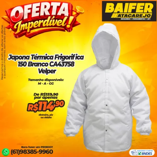Japona Térmica Frigorifica 150 Branco CA43758 Velper