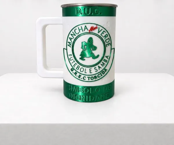 Porta copo personalizado - Mancha verde acompanha copo inox 500ml