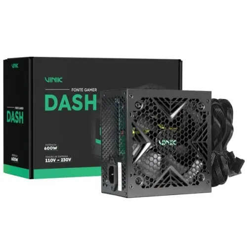 Fonte Gamer Vinik Dash 600W Preto 