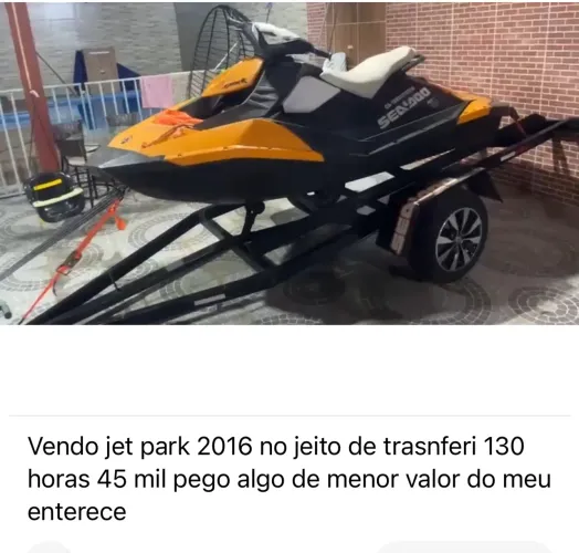  Vendo jet park ano 2016 com 130 horas carreta peneus *