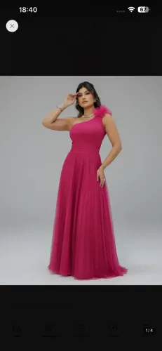 Vestido de festa longo Azul marinho um ombro só - tamanho P 