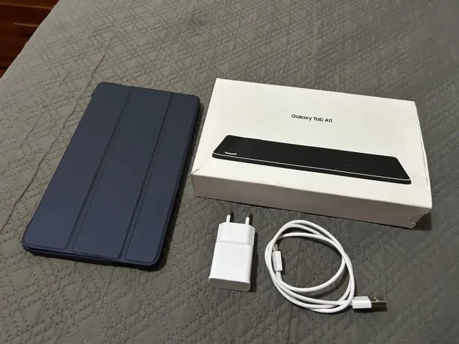 Tablet Samsung Tab A11 Prata | Caixa | Capa | Película aplicada 