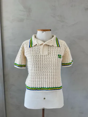 Blusa Gola Polo Brasil - Crochê