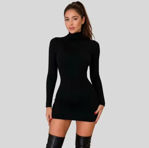 Vendo vestido preto de manga