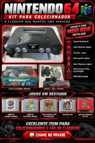 Nintendo 64 playtronic com mod rgb instalado