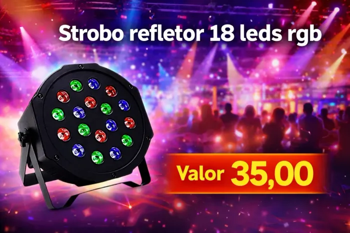 Canhão Strobo de Led Rgb 18 Leds