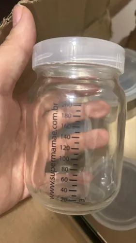 Potes de vidro pra armazenar leite materno super mamãe 