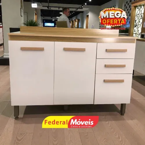 Armário Balcão de Cozinha 1,20m Novo - Fazemos Entregas