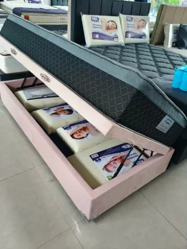 Cama Baú Solteiro 88x188 + Colchão Nova York Gazin Molas Ensacadas