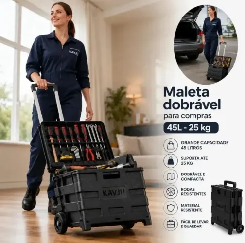Carrinho dobrável de feira