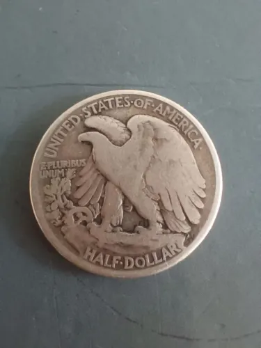 Moeda antiga meio dólar 1942 Filadélfia mbc prata km 142
