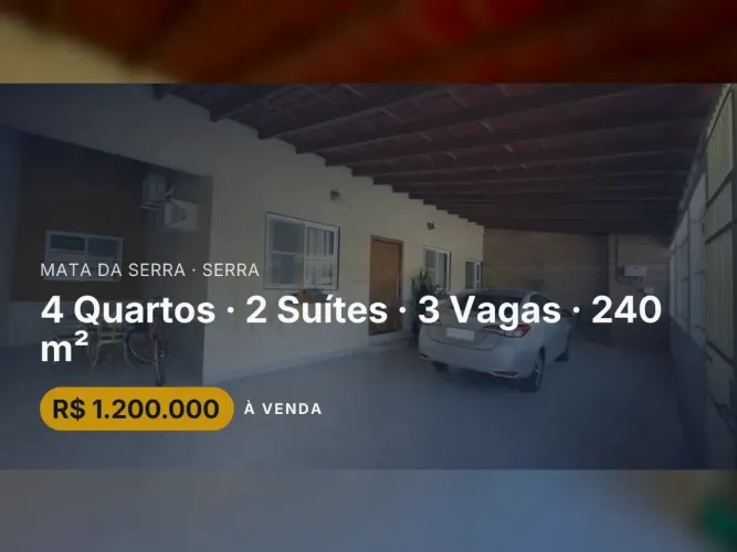 Morar bem é aqui: Casa com 3 vagas na Mata da Serra!
