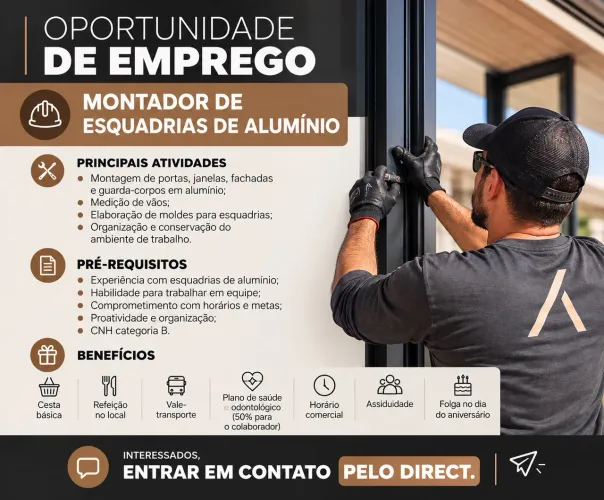 Montador de esquadrias de alumínio