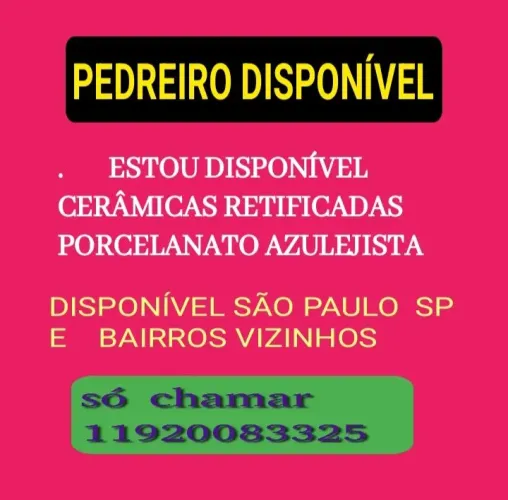 SOU PEDREIRO DISPONÍVEL