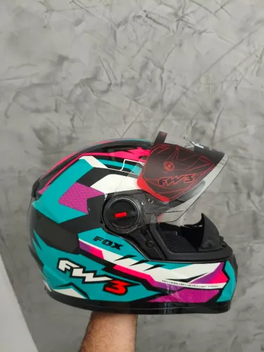 Capacete fw3 Gtn Fox azul Tifany