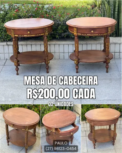 Mesa Cabeceira Provençal 2 unid Semi novo