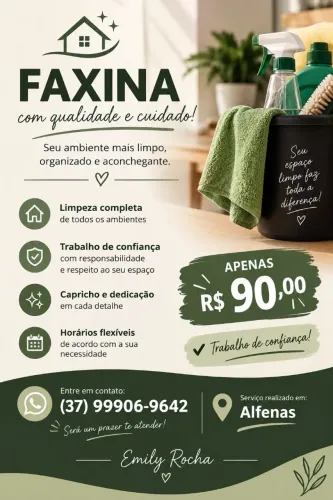 Faxina de qualidade, com segurança!