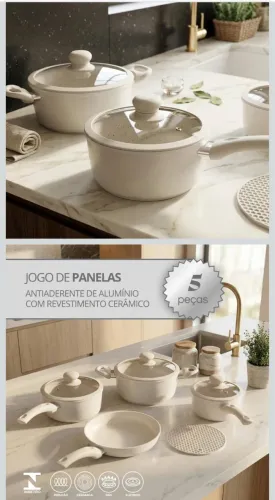 Jogo de panelas revestimento cerâmico