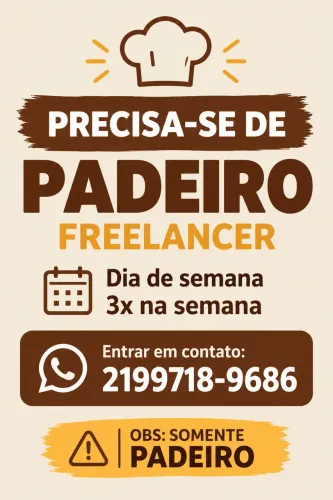 Vaga para Padeiro