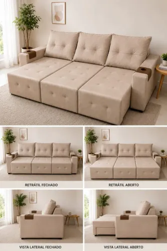 sofa retratil 4 lugares entrega imediata