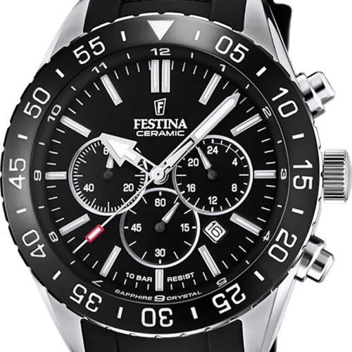 Relógio FESTINA com Cronógrafo e vidro de Cristal de Safira