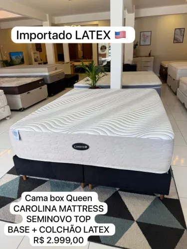 Cama Box QUEEN SIZE CAROLINA MATTRESS SEMINOVA TOP - ENTREGO