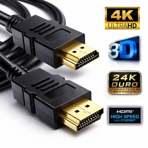 Cabo HDMI 1,80 Ultra HD Alta Velocidade Premium 4K Novo Lacrado Playstation, Nintendo,Xbox