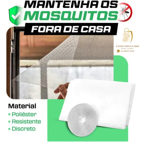 TELA MOSQUITEIRA 1.30X1.50 PARA JANELA E PORTAS COM VELCRO AJUSTÁVEL PROTEÇÃO ANTI-INSETO