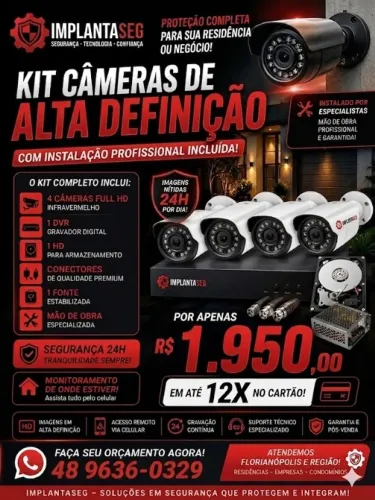 Venda e Instalação de Kit de monitoramento - CFTV ( Câmeras e Dvrs)