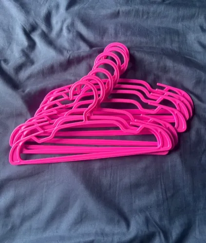 Kit 8 Cabides De Plástico Rosa