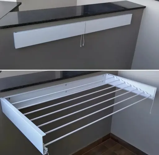 Varal Retrátil Invisível 120cm 7 Varetas Novo