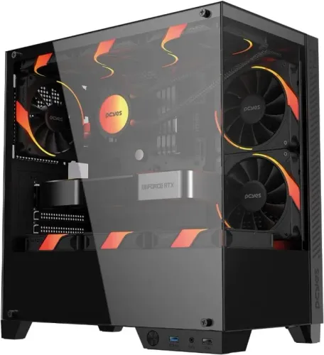Gabinete Gamer Forcefield Twr Black Vulcan - Gfftwrbv - Mid-tower com Vidro - Loja COimbra