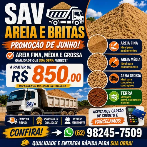 Areia terra brita
