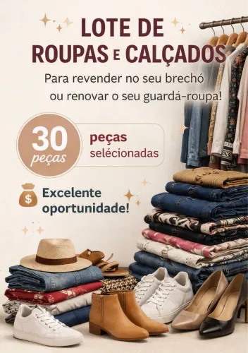 Lote de roupas para brechó 30 peças (incluindo de marca e novas)