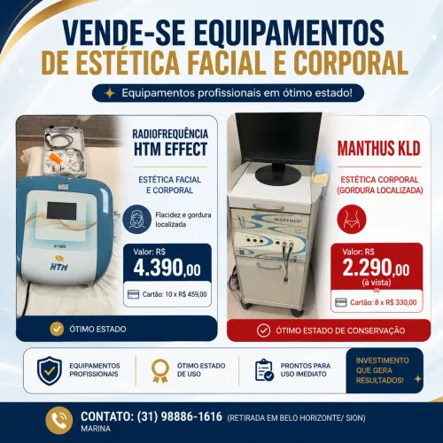 VENDA DE EQUIPAMENTOS DE ESTÉTICA