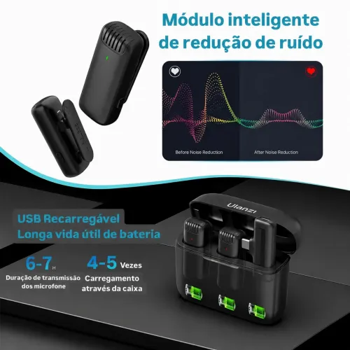 Microfone sem fio Ulanzi, novo, só comprei e nunca usei