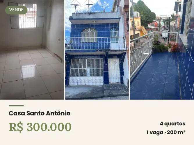 VENDO CASA - SANTO ANTÔNIO - 4 QUARTOS