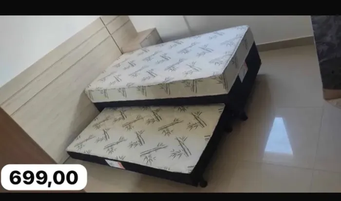 Cama box solteiro com auxiliar