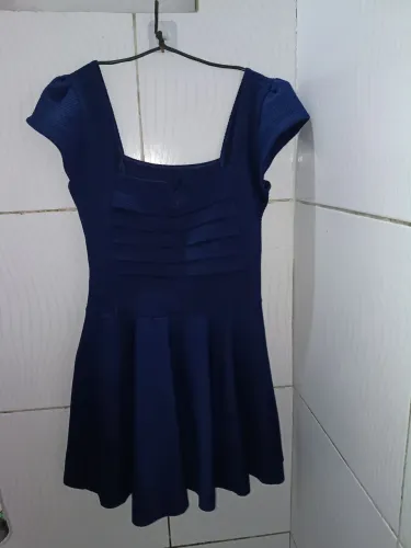 Vestido Azul Marinho Godê Feminino GG 