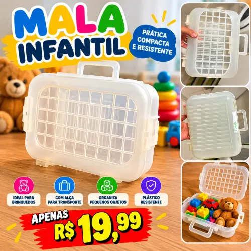 MALA INFANTIL TRANSPARENTE | APENAS R$ 19,99