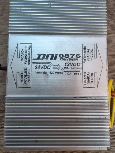 Conversor De Tensão 24v Para 12v 120w 10a Continuo 12a Pico