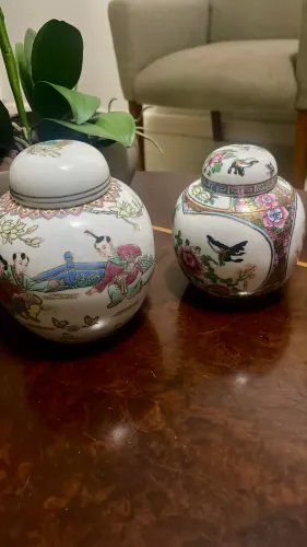 Jogo 02 vasos porcelana chinesa