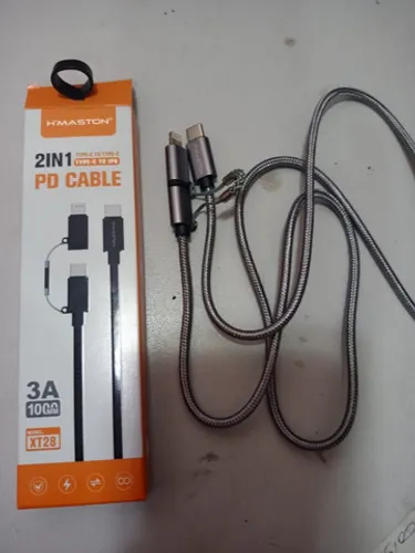 Cabo 2 em 1 Tipo C para Iphone lightning  Tipo C para Tipo C Hmaston