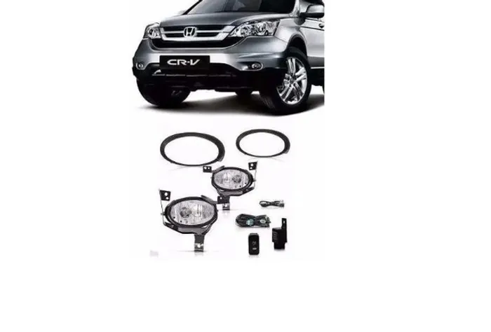 Kit Farol Milha Neblina Moldura Preta Honda Crv 2010 2011 