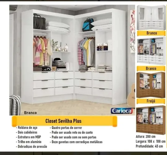Quarto roupeiro Plus com espelho 
