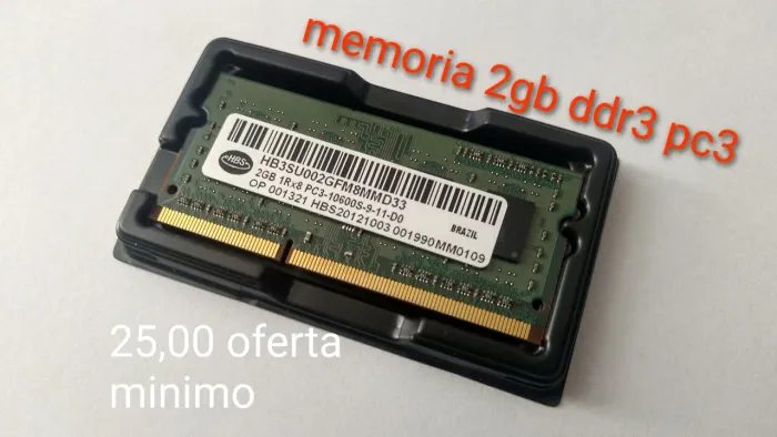 Memoria ram 2gb ddr3 pc3 notebook acer,hp, positivo, samsung outros