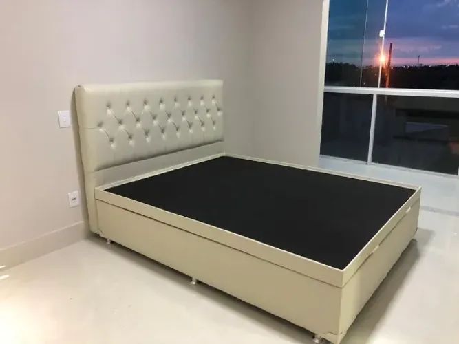 Cama box Casal em Linho tecido Nobre Alta Qualidade 