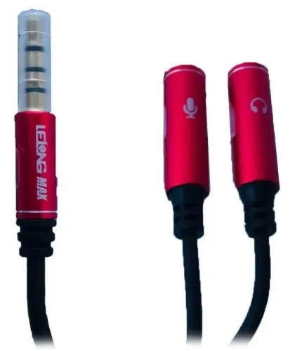 Cabo Adaptador P3 Femea 2 P2 Macho Fone Microfone Headset Arduino Automação COD-CP426  