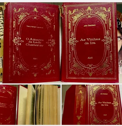 Livros Antigos, Capa Dura Vermelha. 